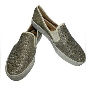 INC International Concepts Silver Glitter Slip-On Sneakers